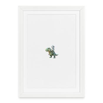 Effi AI: Dino Adventure – Cute Robot with Dinosa - Framed poster (27 × 37 cm) - white - Front
