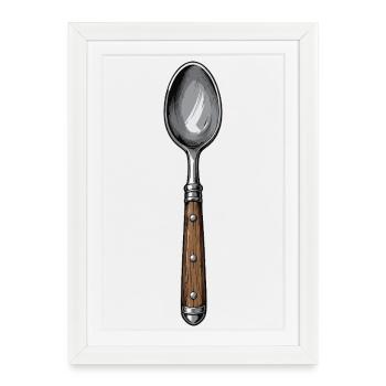 Hand Drawn Spoon Illustration - Framed poster (27 × 37 cm) - white - Front