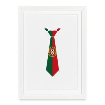 Cravate du Portugal – Conception du drapeau - Affiche encadrée (27 × 37 cm) - blanc - Devant