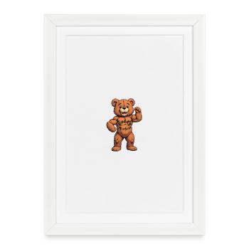 Ours tatoueur Teddy Machine - Affiche encadrée (27 × 37 cm) - blanc - Devant
