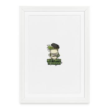 Café Zombie Need Coffee - Affiche encadrée (27 × 37 cm) - blanc - Devant