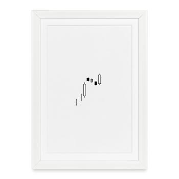 Minimalist Candlestick Chart Trading Stock Market - Framed poster (27 × 37 cm) - white - Front