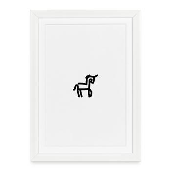 Line Drawing Unicorn - Framed poster (27 × 37 cm) - white - Front