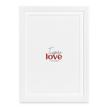 Inspire Love Forever – Minimal Red Typography Desi - Affiche encadrée (27 × 37 cm) - blanc - Devant