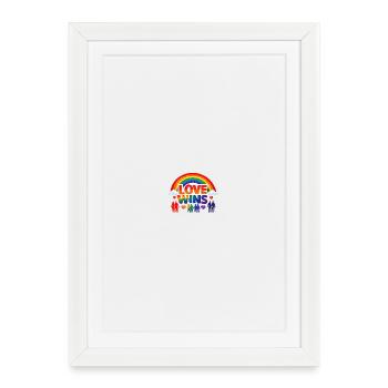 Love Wins Rainbow Pride - Framed poster (27 × 37 cm) - white - Front