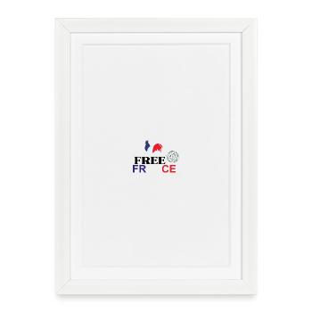 Tricolor Rooster Free France - Framed poster (27 × 37 cm) - white - Front