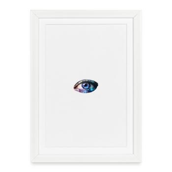 Eye Galaxy A.I. Art Gift Idea Space - Affiche encadrée (27 × 37 cm) - blanc - Devant