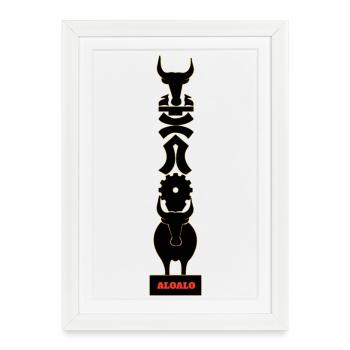 Aloalo symbole culturel de Madagascar - Affiche encadrée (27 × 37 cm) - blanc - Devant