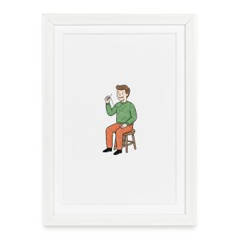 Crazy Sewing with Thread - Framed poster (27 × 37 cm) - white - Front