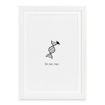 Dr. rer. nat. – DNA - Gerahmtes Poster (27 × 37 cm) - Weiß - Vorne