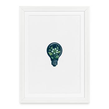 Fleur et bulbe - Affiche encadrée (27 × 37 cm) - blanc - Devant