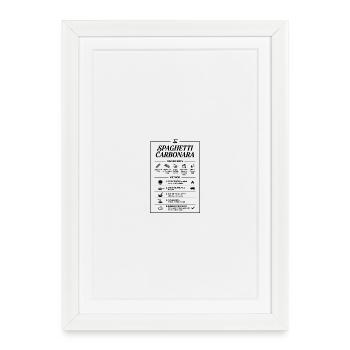 Spaghetti Carbonara Recipe  – Fun Cooking Design - Gerahmtes Poster (27 × 37 cm) - Weiß - Vorne