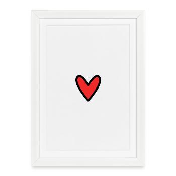 MAMAN. FÊTE DES MÈRES. COEUR. FÊTE. BONNE FÊTE - Affiche encadrée (27 × 37 cm) - blanc - Devant