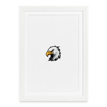 Eagle Head Cartoon Logo Style - Framed poster (27 × 37 cm) - white - Front