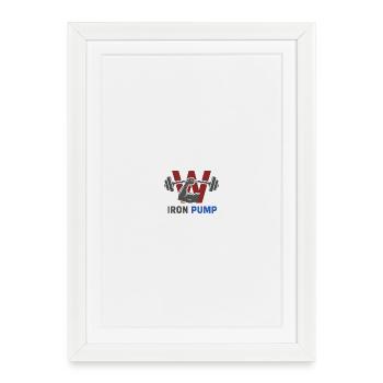 Iron Pump Krafttraining Emblem - Gerahmtes Poster (27 × 37 cm) - Weiß - Vorne