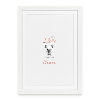 J’aime le Siam - Affiche encadrée (27 × 37 cm) - blanc - Devant