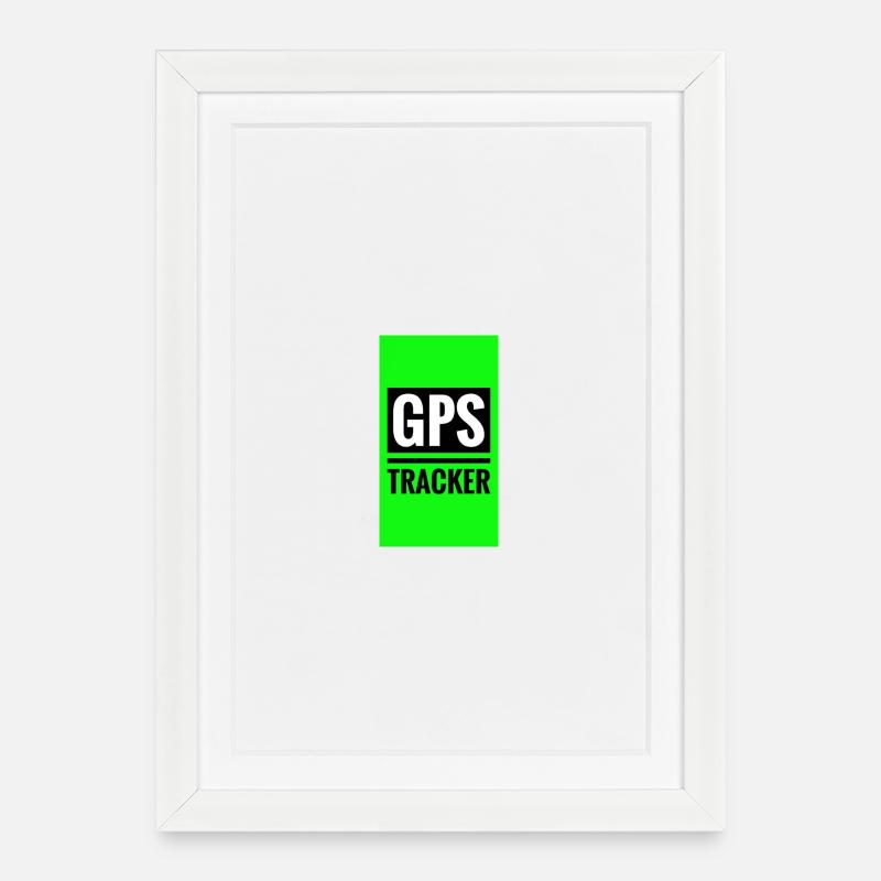 GPS tracking-like design - Framed poster (27 × 37 cm) - white