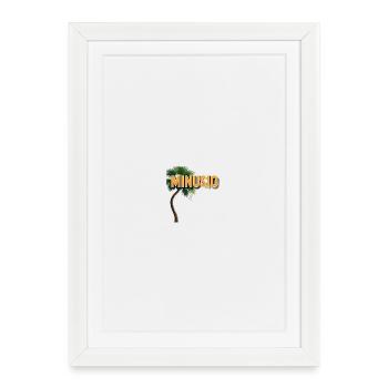 Tropical palm tree with Minusio lettering - Framed poster (27 × 37 cm) - white - Front