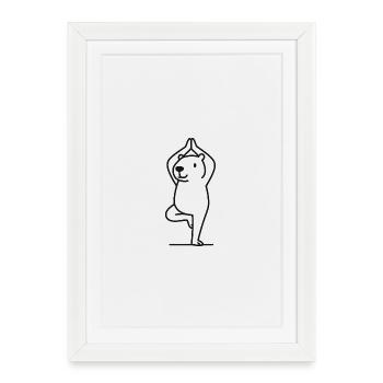 Capybara mignon dans la pose de l’arbre - Affiche encadrée (27 × 37 cm) - blanc - Devant