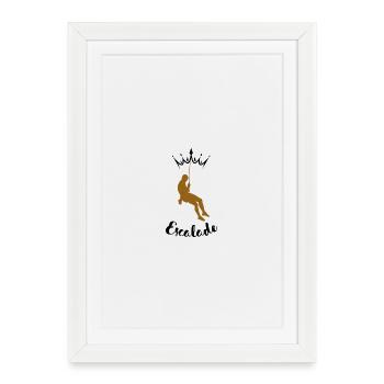 Suspended climber - Framed poster (27 × 37 cm) - white - Front