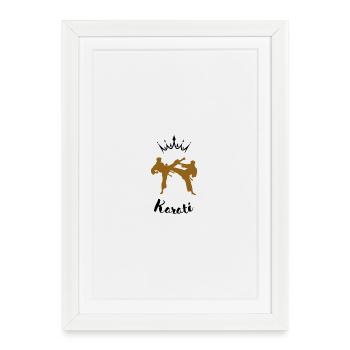 Combat karaté - Affiche encadrée (27 × 37 cm) - blanc - Devant