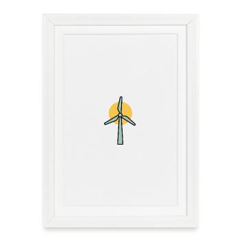 Éolienne | Déclaration sur l’énergie renouvelable - Affiche encadrée (27 × 37 cm) - blanc - Devant