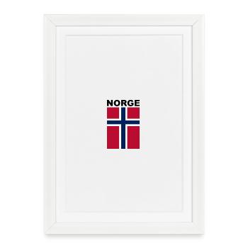 Norge / Norway supporter - Framed poster (27 × 37 cm) - white - Front