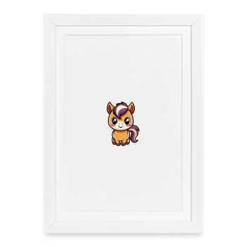 Cute chibi bangs with purple mane - Framed poster (27 × 37 cm) - white - Front