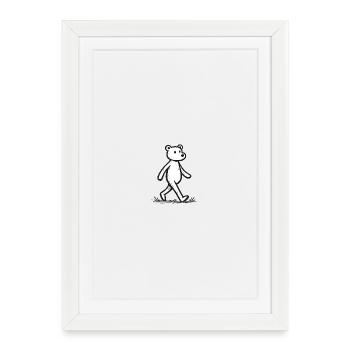Tracé de lignes de l’ours courant - Affiche encadrée (27 × 37 cm) - blanc - Devant