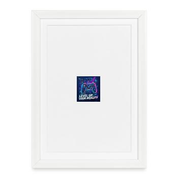 Level Up Your Reality Neon Controller - Gerahmtes Poster (27 × 37 cm) - Weiß - Vorne