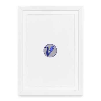 VoltVibes Logo - Gerahmtes Poster (27 × 37 cm) - Weiß - Vorne