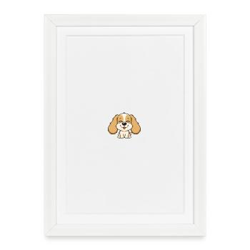Cute dog head with cheerful expression - Framed poster (27 × 37 cm) - white - Front