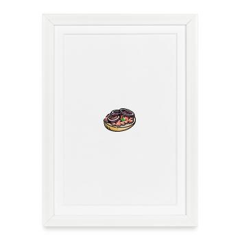 Mettbrötchen Mett - Gerahmtes Poster (27 × 37 cm) - Weiß - Vorne