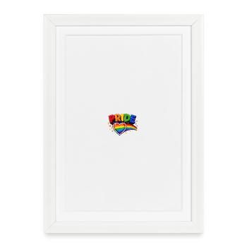 Emblème du cœur arc-en-ciel de la fierté - Affiche encadrée (27 × 37 cm) - blanc - Devant