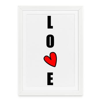 LIEBE. PAAR. ICH HABE GERADE GEHEIRATET. Junggesellinnenabschied. VALENTINSTAG. - Gerahmtes Poster (27 × 37 cm) - Weiß - Vorne