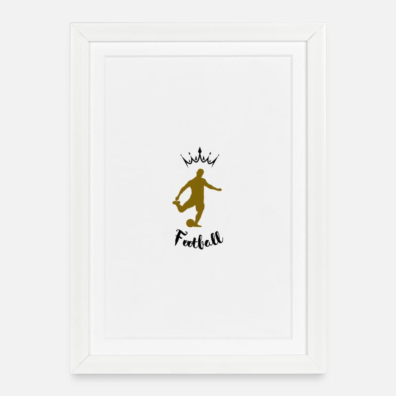Joueur de foot en action - Affiche encadrée (27 × 37 cm) - blanc