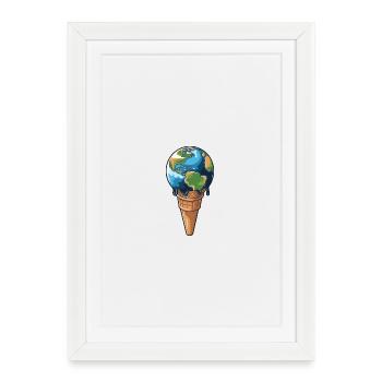La terre fond - Affiche encadrée (27 × 37 cm) - blanc - Devant