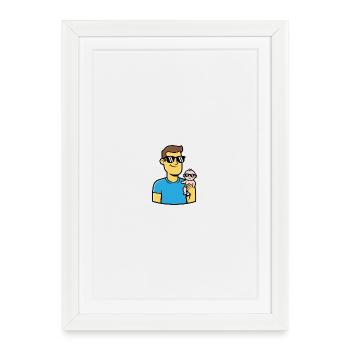 Papa et bébé | Look cool père et partenaire enfant - Affiche encadrée (27 × 37 cm) - blanc - Devant