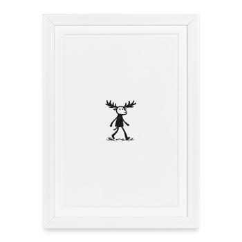 Silhouette de mousses dans la forêt - Affiche encadrée (27 × 37 cm) - blanc - Devant