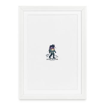 Astronaut over mountains and stars - Framed poster (27 × 37 cm) - white - Front