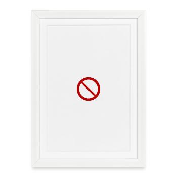 Interdit T-Shirt Cadeau Humour - Affiche encadrée (27 × 37 cm) - blanc - Devant