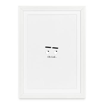 Yeux Noirs en Silhouette - Affiche encadrée (27 × 37 cm) - blanc - Devant