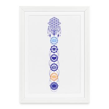 Spirituality Meditation Sacred Geometry Lotus - Framed poster (27 × 37 cm) - white - Front