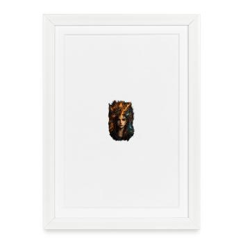 Chaos in the head. Fire in the heart. - Framed poster (27 × 37 cm) - white - Front