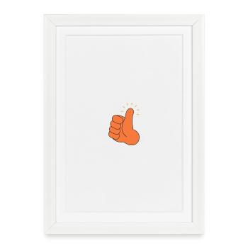 Thumb In L Air T-Shirt Gift Humor - Framed poster (27 × 37 cm) - white - Front