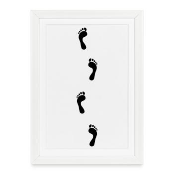 Empreintes de pas - Affiche encadrée (27 × 37 cm) - blanc - Devant