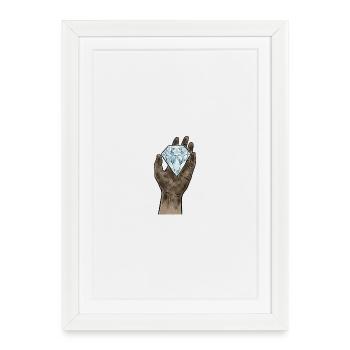 Minimalist Handmade Diamond - Framed poster (27 × 37 cm) - white - Front