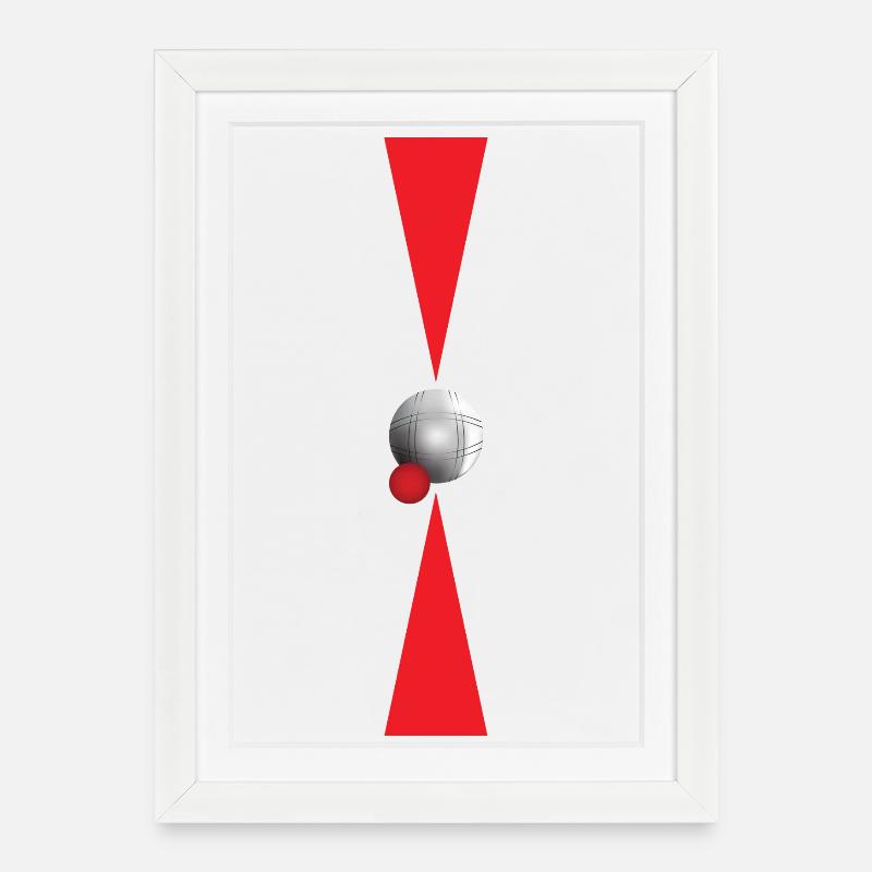 Minimalism Pétanque - Framed poster (27 × 37 cm) - white