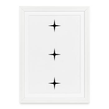 Three stars – Minimal Star DesignSimple design - Framed poster (27 × 37 cm) - white - Front