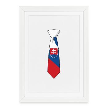 Cravate Slovaquie – Conception du drapeau - Affiche encadrée (27 × 37 cm) - blanc - Devant